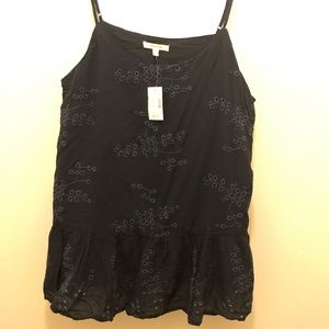 NWT Maurices size Large fancy tank top blouse blue